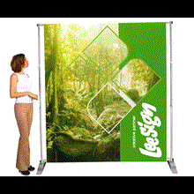 Transportabel pop-up væg med print