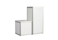 Podie i hvidt med aluprofil<br/>H:50 cm B:50 cm D:50 cm
